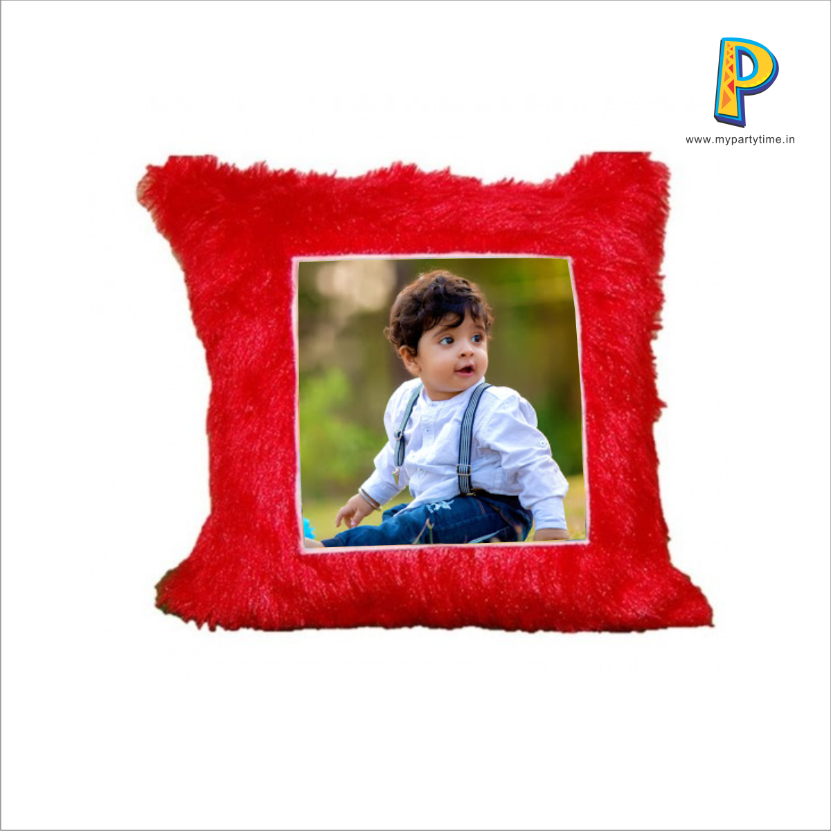 SQUARE CUSHION WITH PERSONALIZED PHOTO AT ONE SIDE