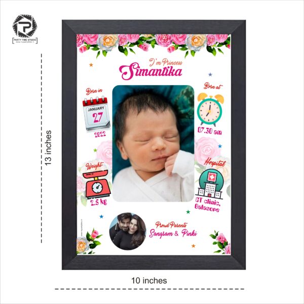 Buy Personalised Baby Birth Frame keeps you remember how you cherished when you got your little one for the first time. Lets frame and cherish your happy moments with baby details frame. Best newborn baby gifts to choose from. Recollect your baby's birth memories in a single frame.
