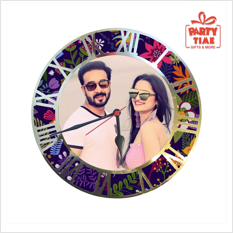 Personalized Acylic  Wall Clock for Couple