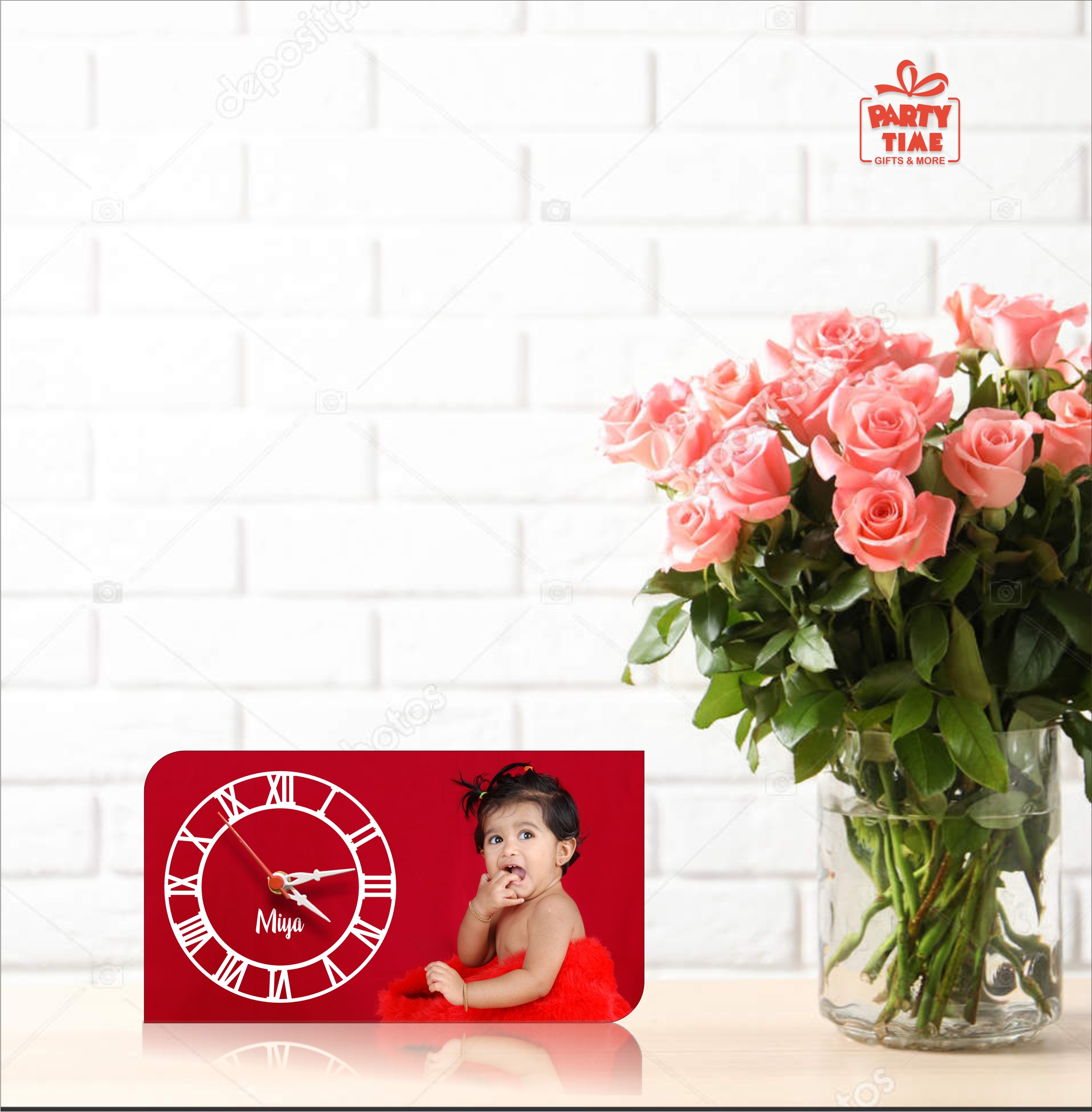 Personalised Photo Table Clock 7×4 inches